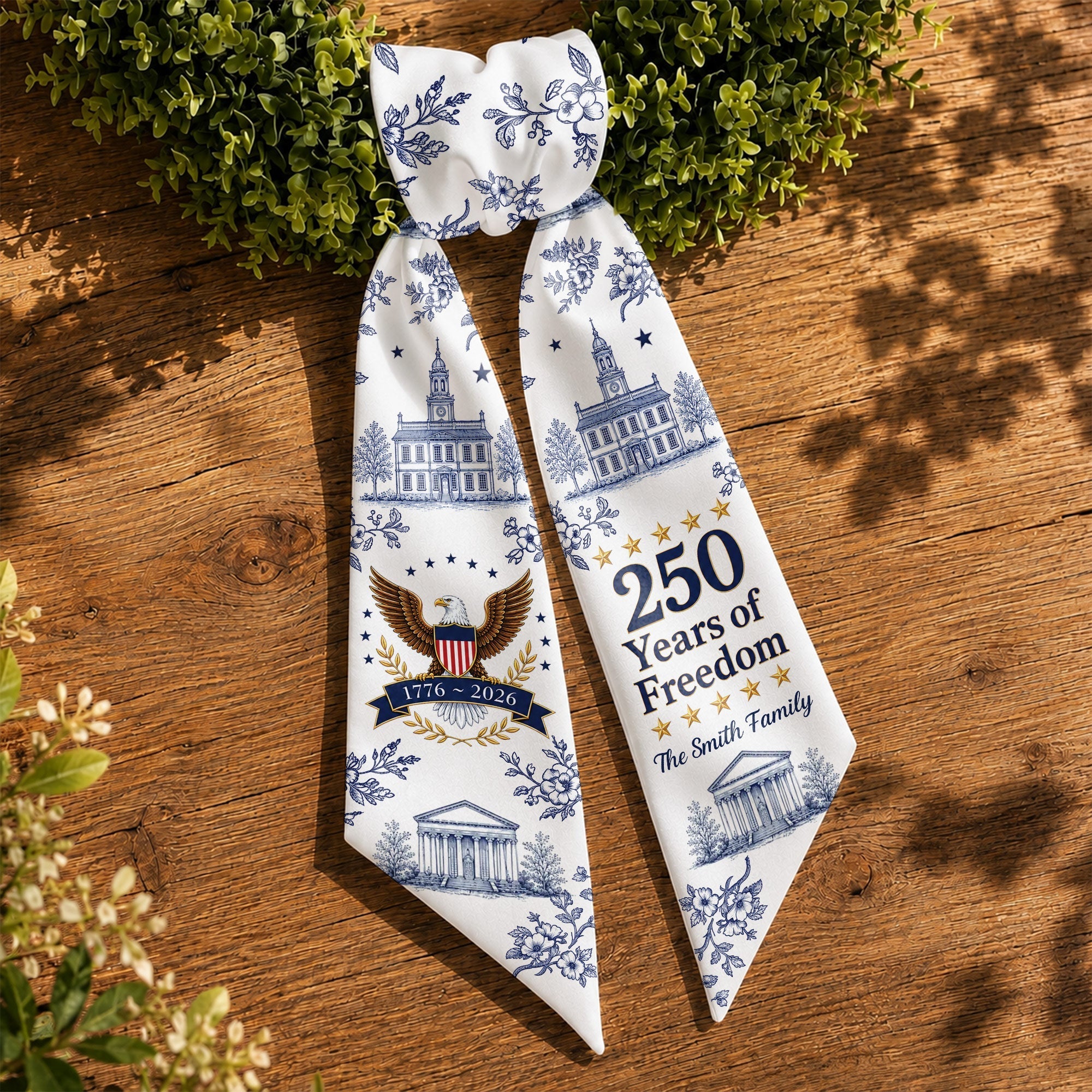 Personalized Decorative Sash Patriotic Eagle Custom Name Gift for Family