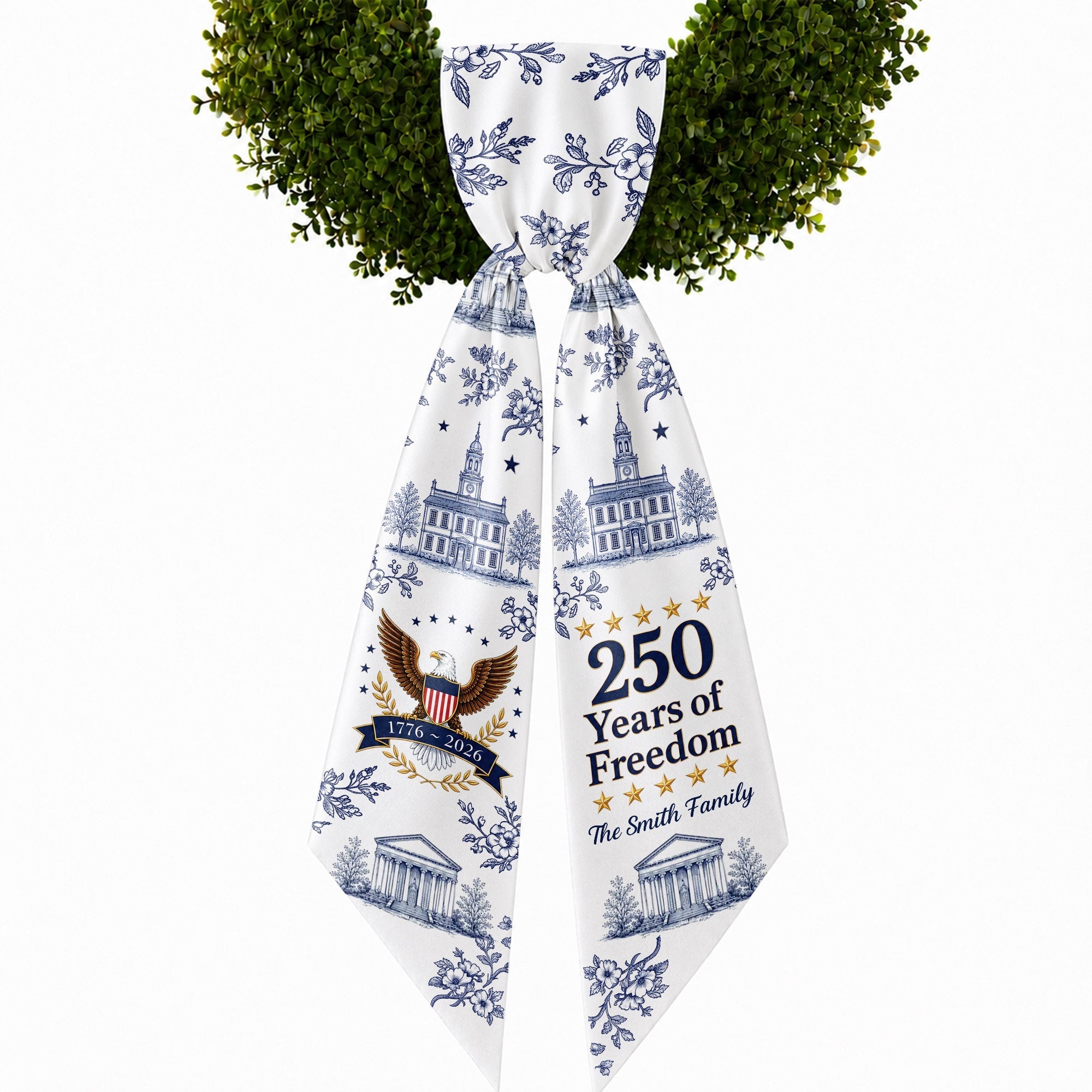 Personalized Decorative Sash Patriotic Eagle Custom Name Gift for Family