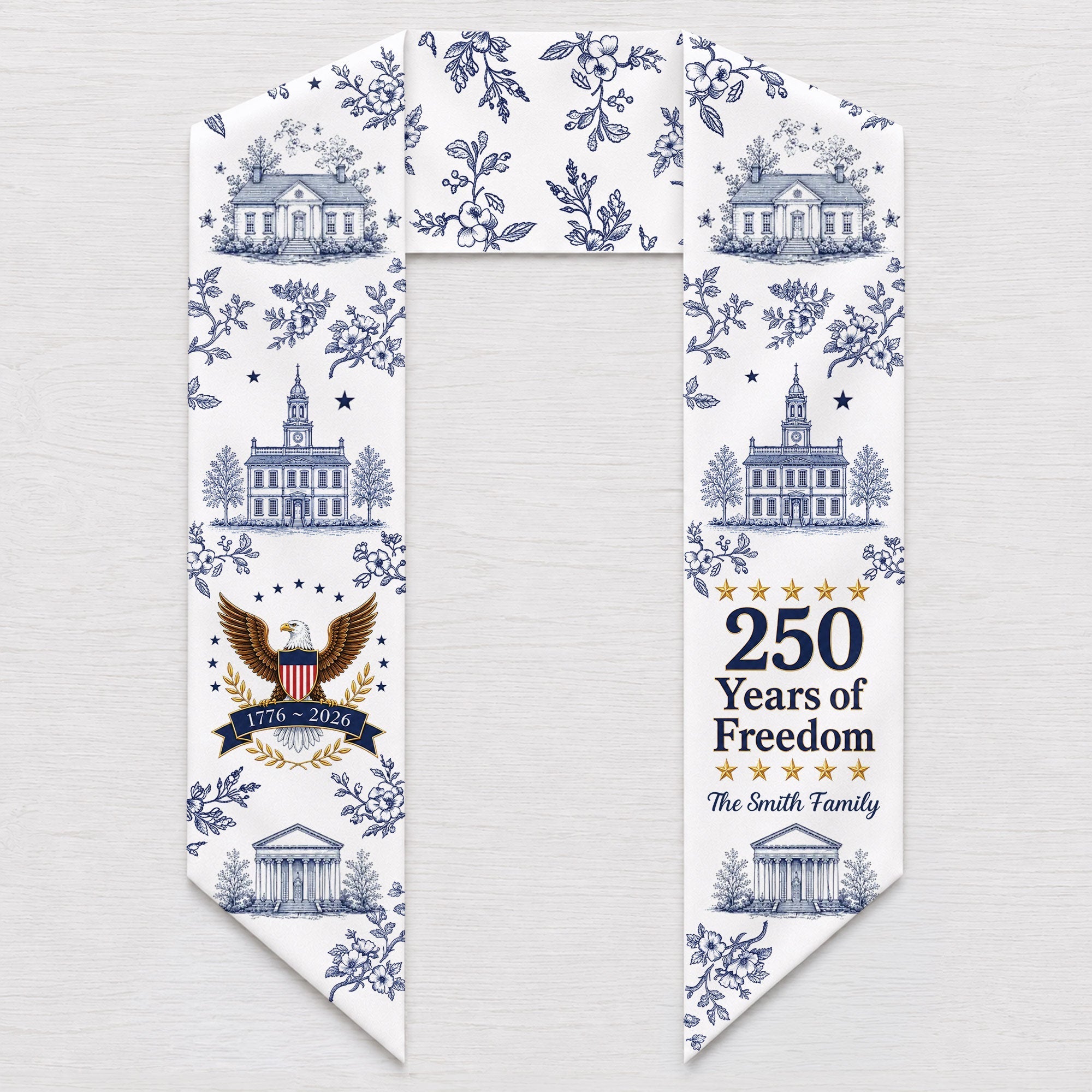 Personalized Decorative Sash Patriotic Eagle Custom Name Gift for Family