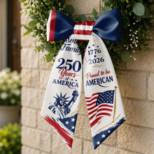 Load image into Gallery viewer, Personalized American Flag Decorative Sash Custom Family Name 4th of July Gift
