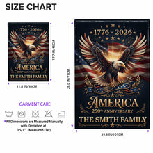 Load image into Gallery viewer, Personalized American Flag Garden Flag Custom Name 250th Anniversary Gift
