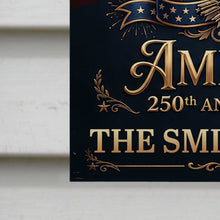Load image into Gallery viewer, Personalized American Flag Garden Flag Custom Name 250th Anniversary Gift

