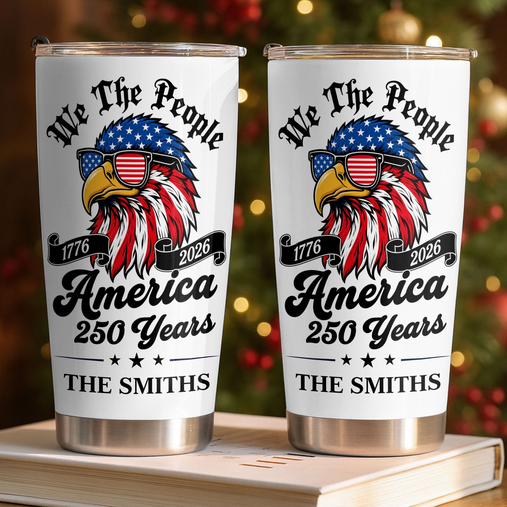 Personalized 20oz Stainless Steel Tumbler Custom Name Eagle Gift for Dad