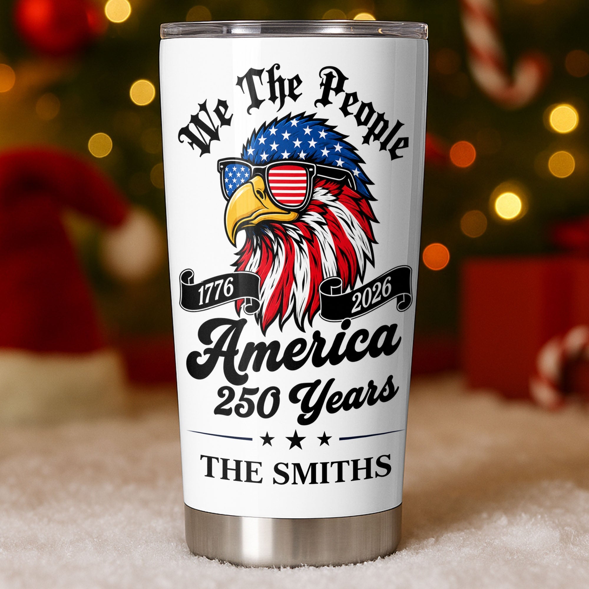 Personalized 20oz Stainless Steel Tumbler Custom Name Eagle Gift for Dad