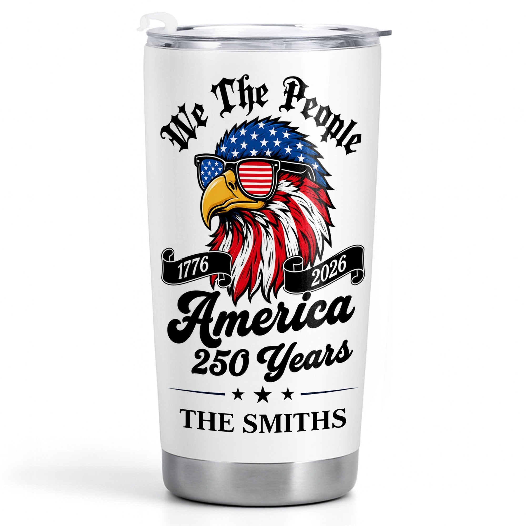 Personalized 20oz Stainless Steel Tumbler Custom Name Eagle Gift for Dad
