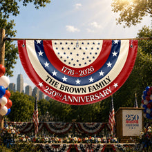 Load image into Gallery viewer, Personalized Family 250th Anniversary Flag Custom Name Decoration
