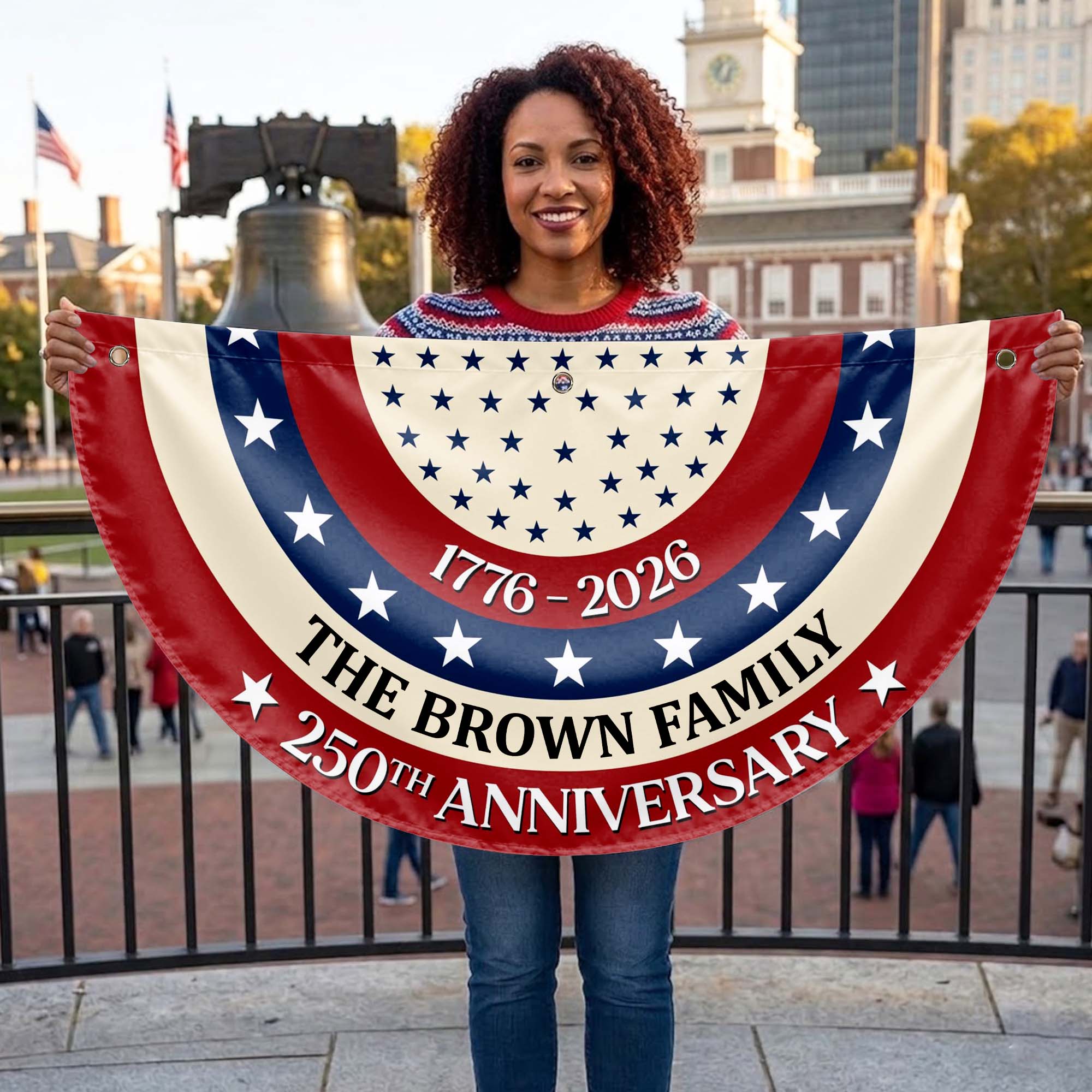 Personalized Family 250th Anniversary Flag Custom Name Decoration