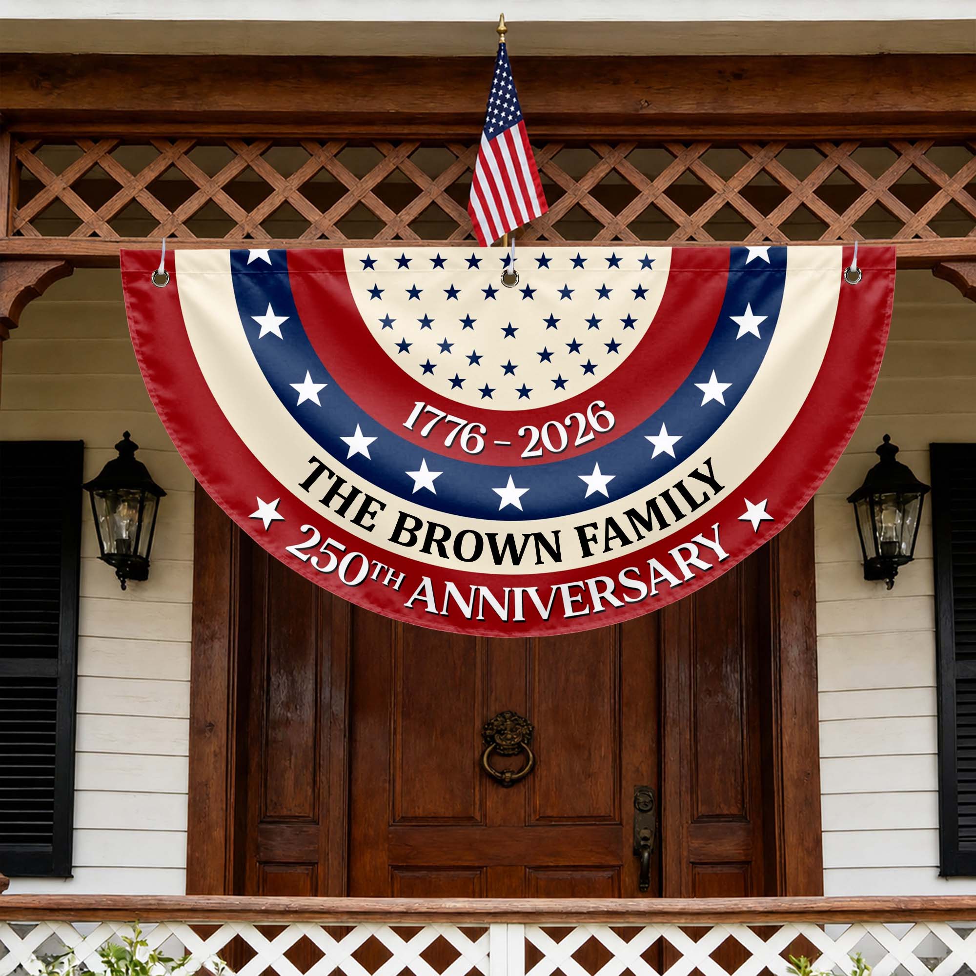 Personalized Family 250th Anniversary Flag Custom Name Decoration