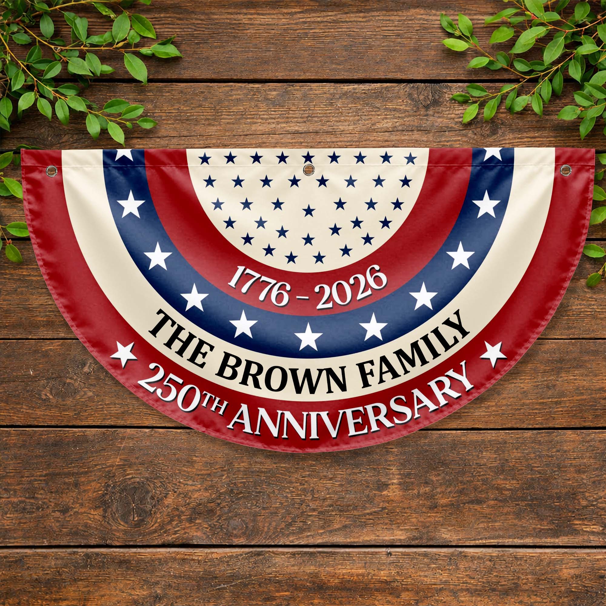 Personalized Family 250th Anniversary Flag Custom Name Decoration