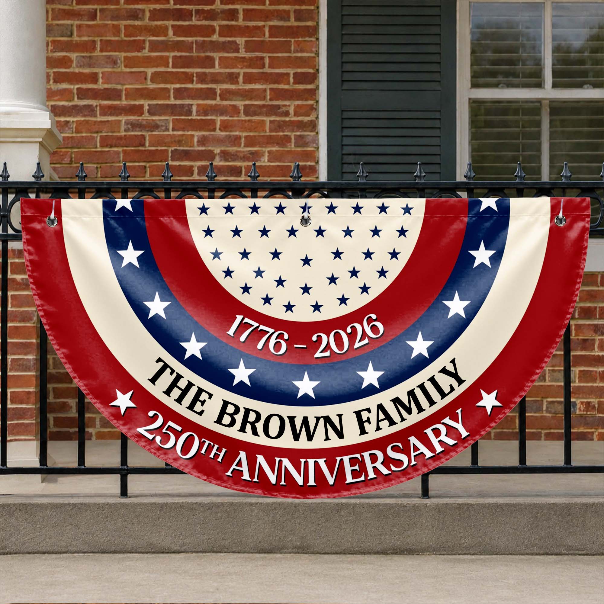 Personalized Family 250th Anniversary Flag Custom Name Decoration