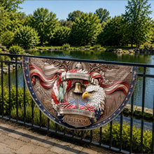 Load image into Gallery viewer, Personalized Non-Pleated Fan Flag Custom Family Name Gift for Independence Day
