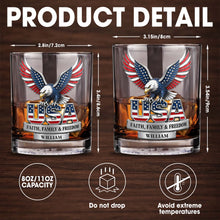 Load image into Gallery viewer, Personalized Patriotic Eagle Whiskey Glass Gift for Dad
