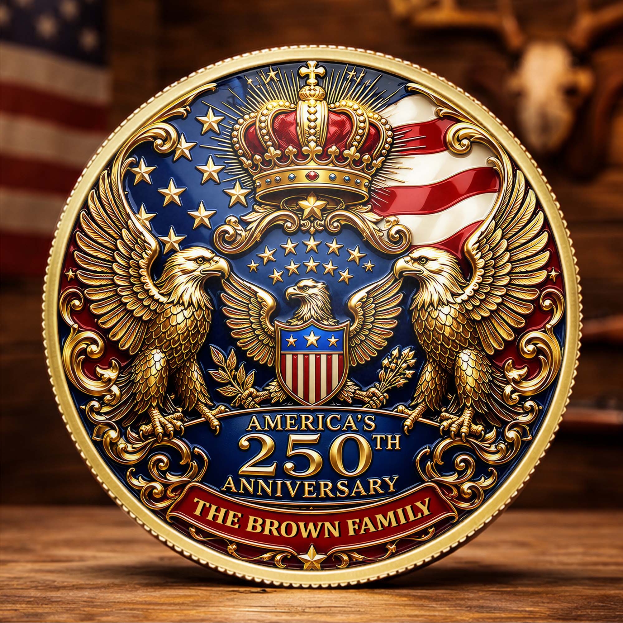 Custom Family Commemorative Coin Personalized 250th Anniversary Gift