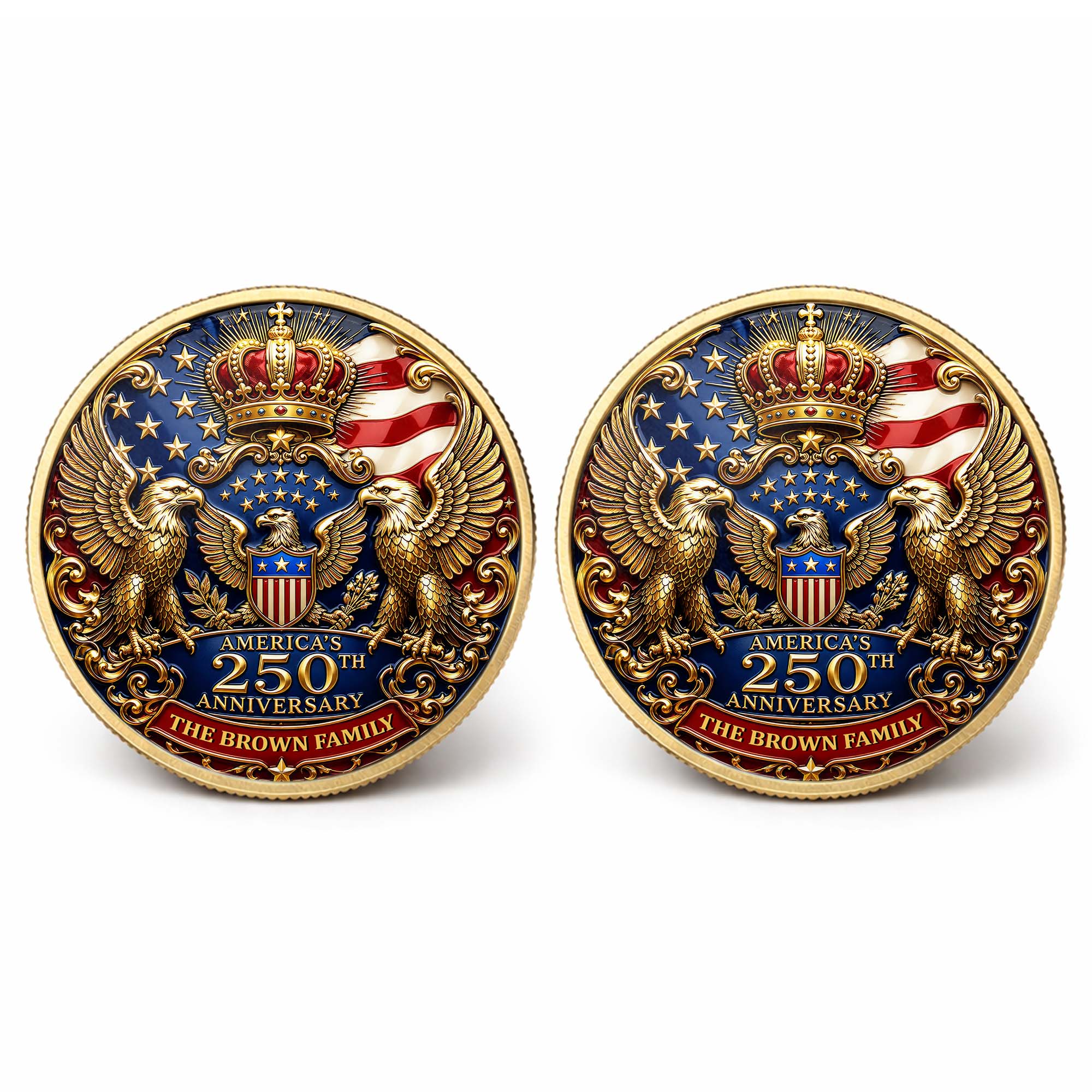 Custom Family Commemorative Coin Personalized 250th Anniversary Gift