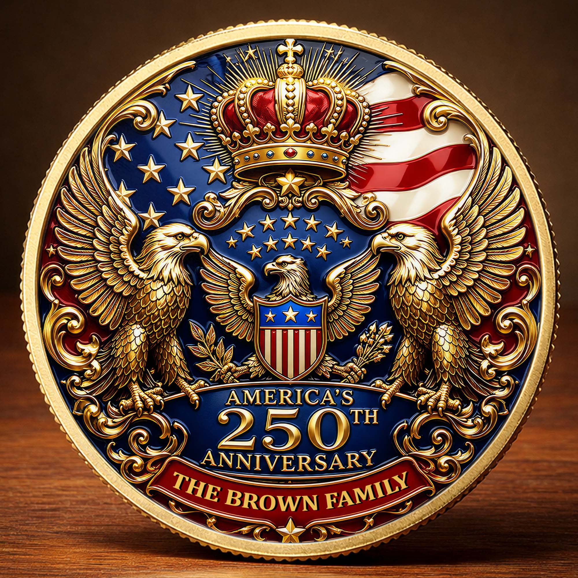 Custom Family Commemorative Coin Personalized 250th Anniversary Gift
