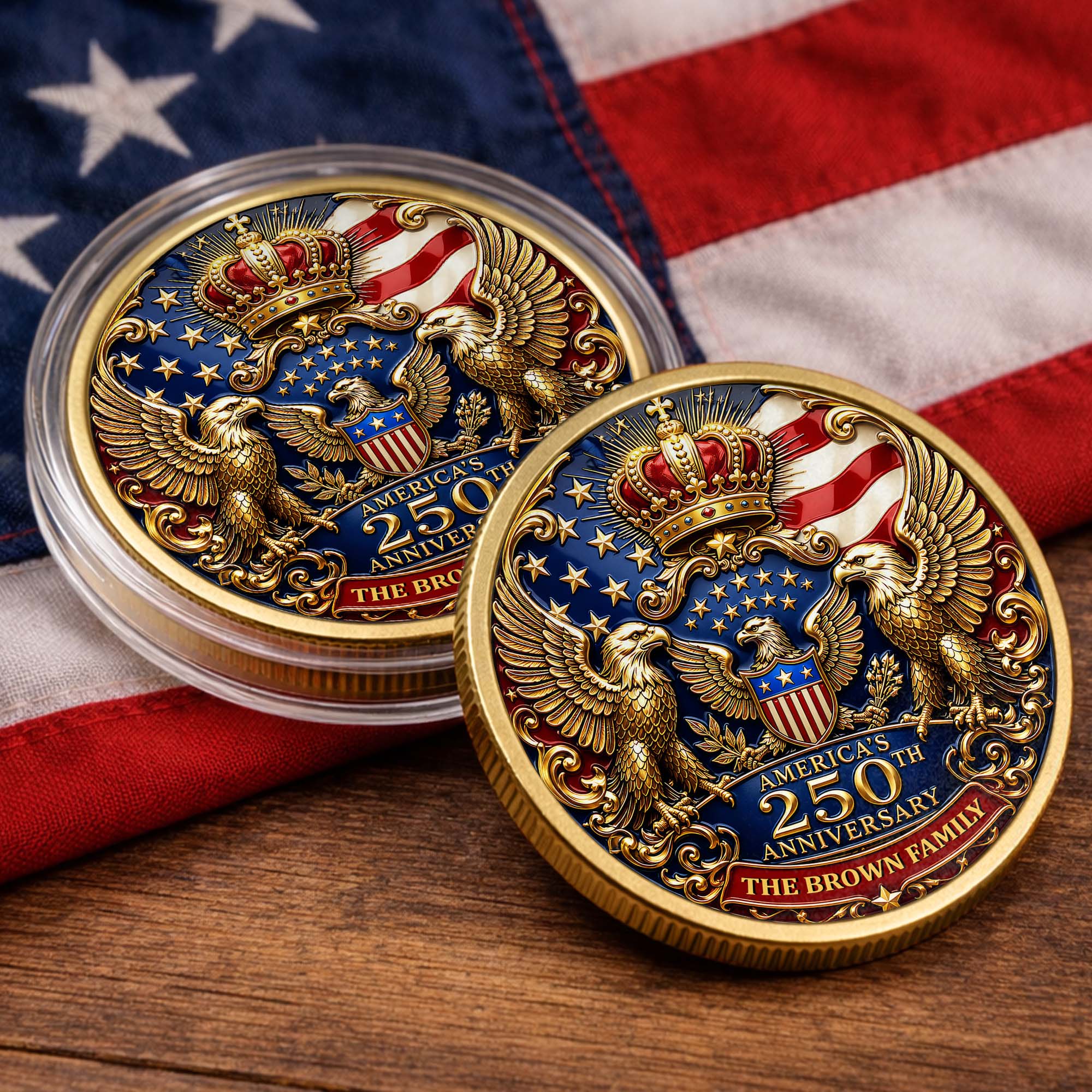 Custom Family Commemorative Coin Personalized 250th Anniversary Gift