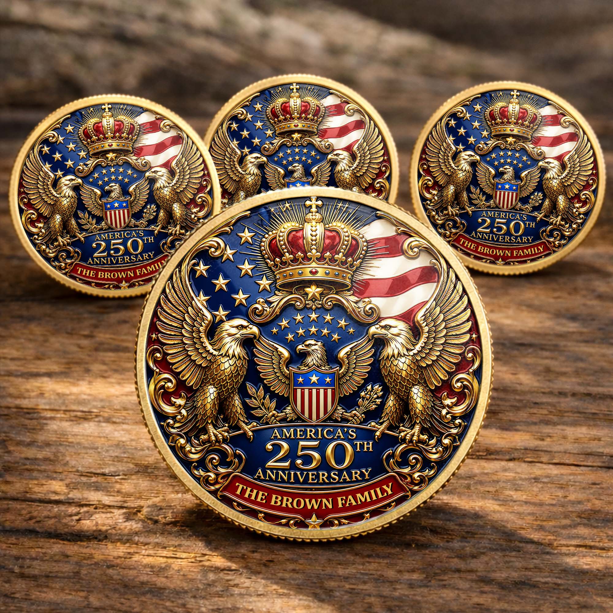 Custom Family Commemorative Coin Personalized 250th Anniversary Gift