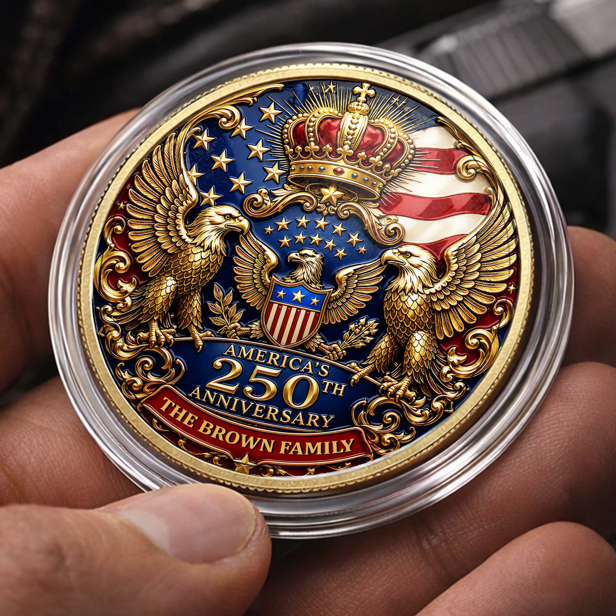 Custom Family Commemorative Coin Personalized 250th Anniversary Gift