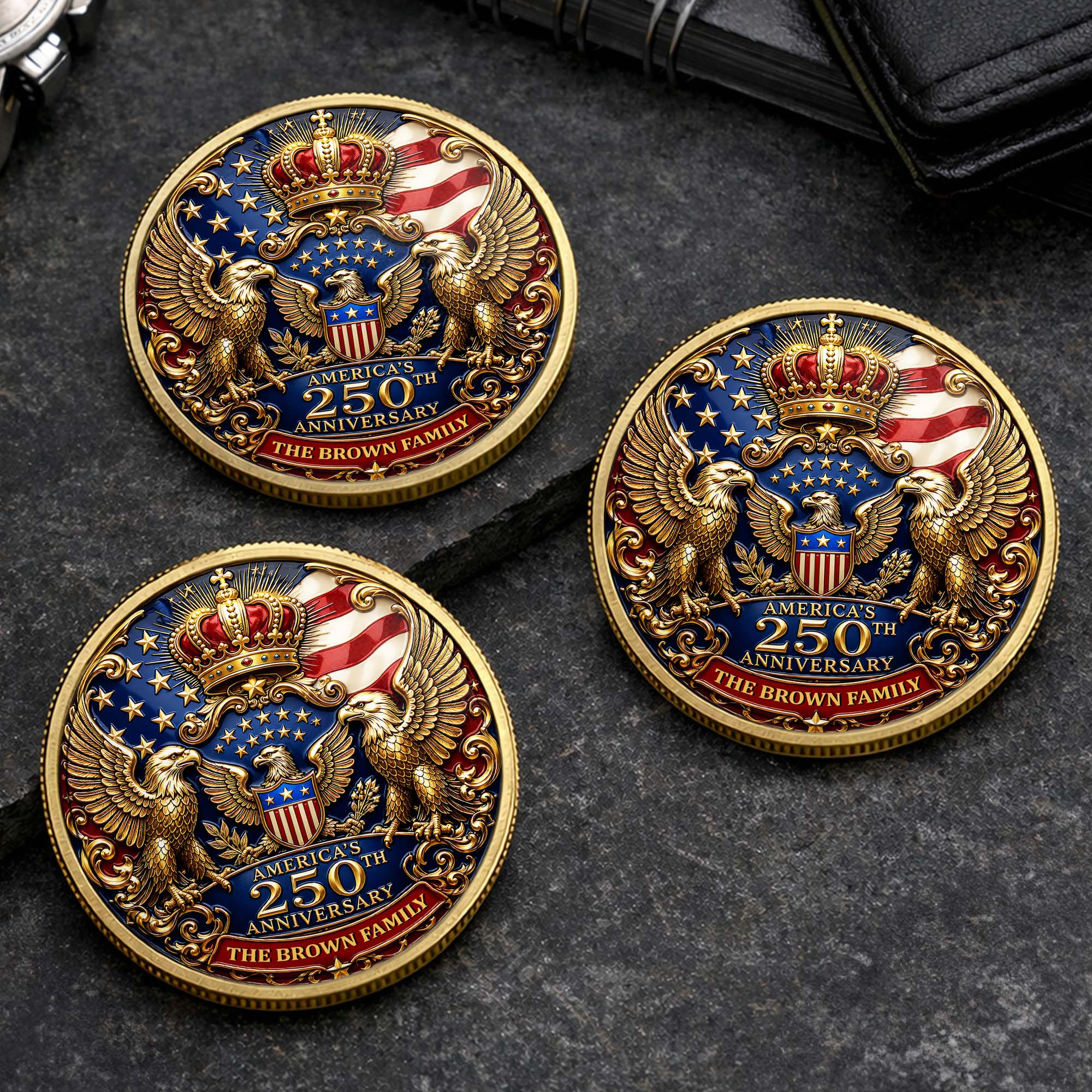 Custom Family Commemorative Coin Personalized 250th Anniversary Gift