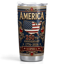 Load image into Gallery viewer, Personalized 250th Anniversary USA Map Stainless Steel Tumbler 20oz Gift
