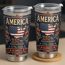 Load image into Gallery viewer, Personalized 250th Anniversary USA Map Stainless Steel Tumbler 20oz Gift
