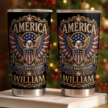 Load image into Gallery viewer, Personalized Stainless Steel Tumbler 20oz Eagle Design Gift for 250th Anniversary
