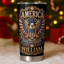 Load image into Gallery viewer, Personalized Stainless Steel Tumbler 20oz Eagle Design Gift for 250th Anniversary
