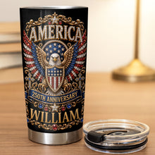 Load image into Gallery viewer, Personalized Stainless Steel Tumbler 20oz Eagle Design Gift for 250th Anniversary
