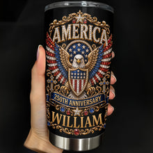 Load image into Gallery viewer, Personalized Stainless Steel Tumbler 20oz Eagle Design Gift for 250th Anniversary
