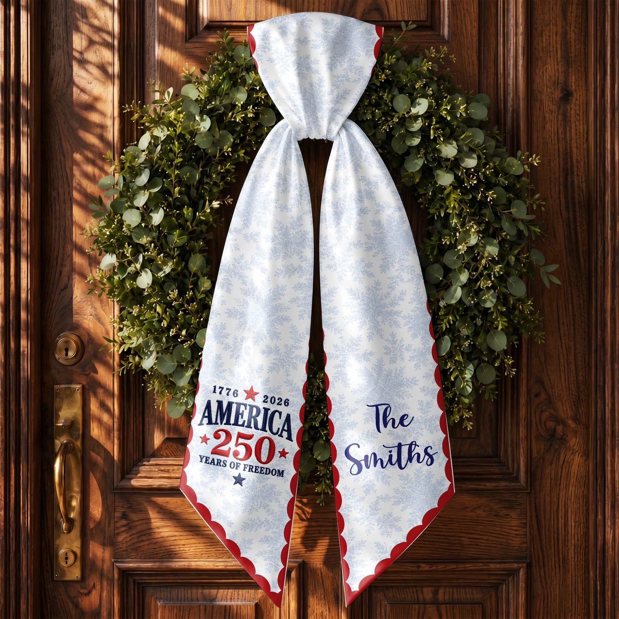 Personalized Decorative Sash with American Flag Design for 4th of July Events