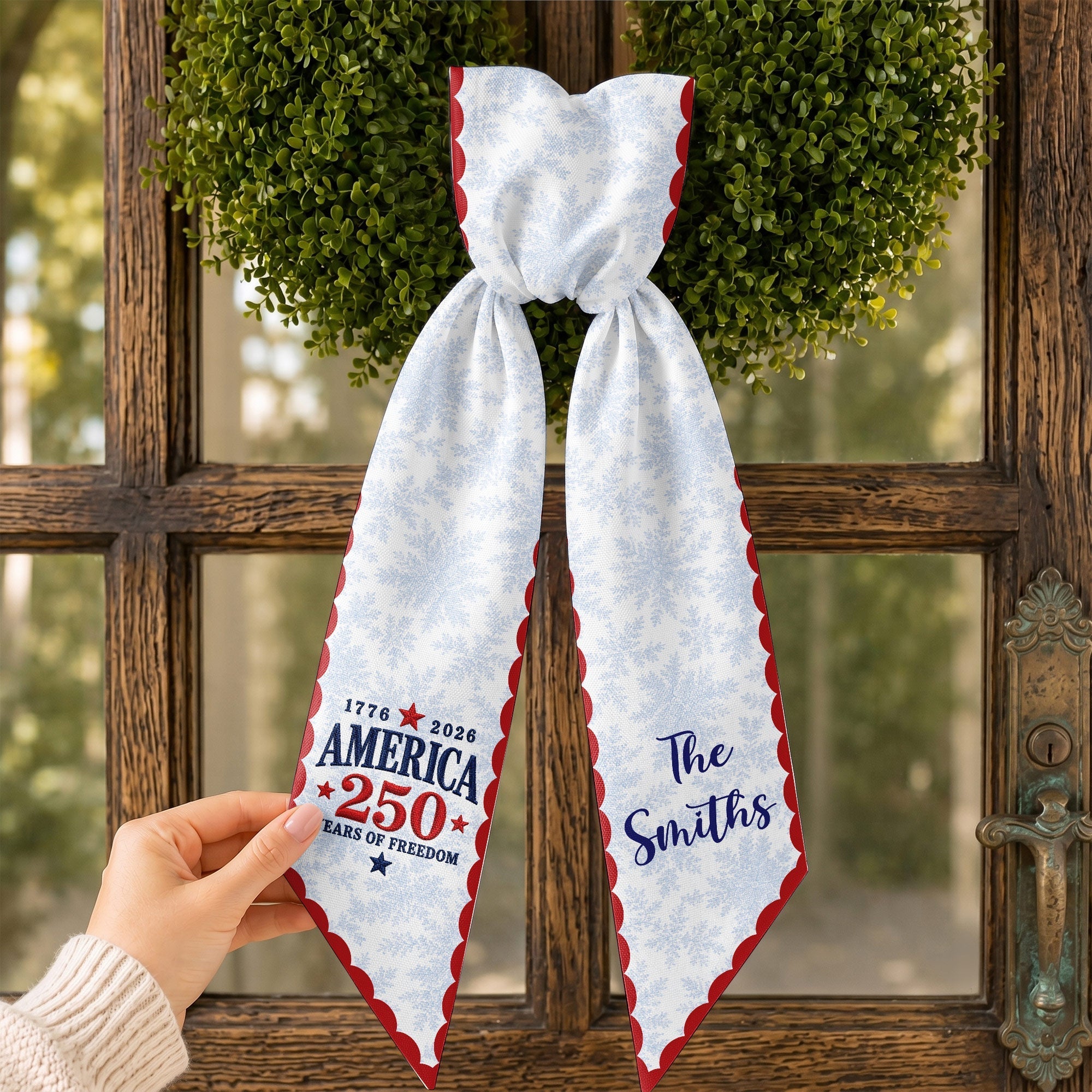 Personalized Decorative Sash with American Flag Design for 4th of July Events