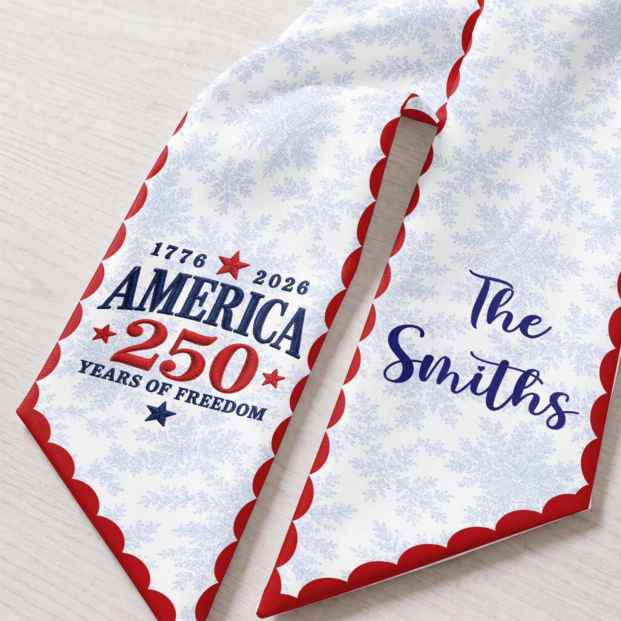 Personalized Decorative Sash with American Flag Design for 4th of July Events