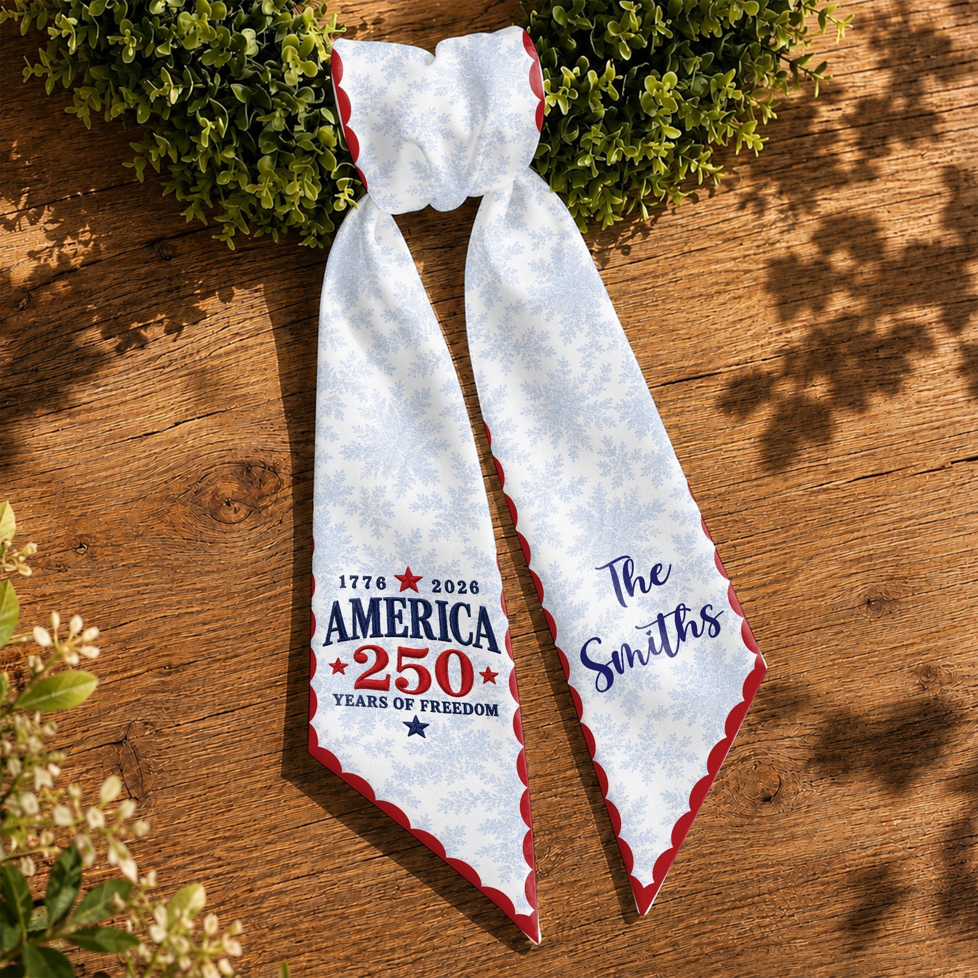 Personalized Decorative Sash with American Flag Design for 4th of July Events