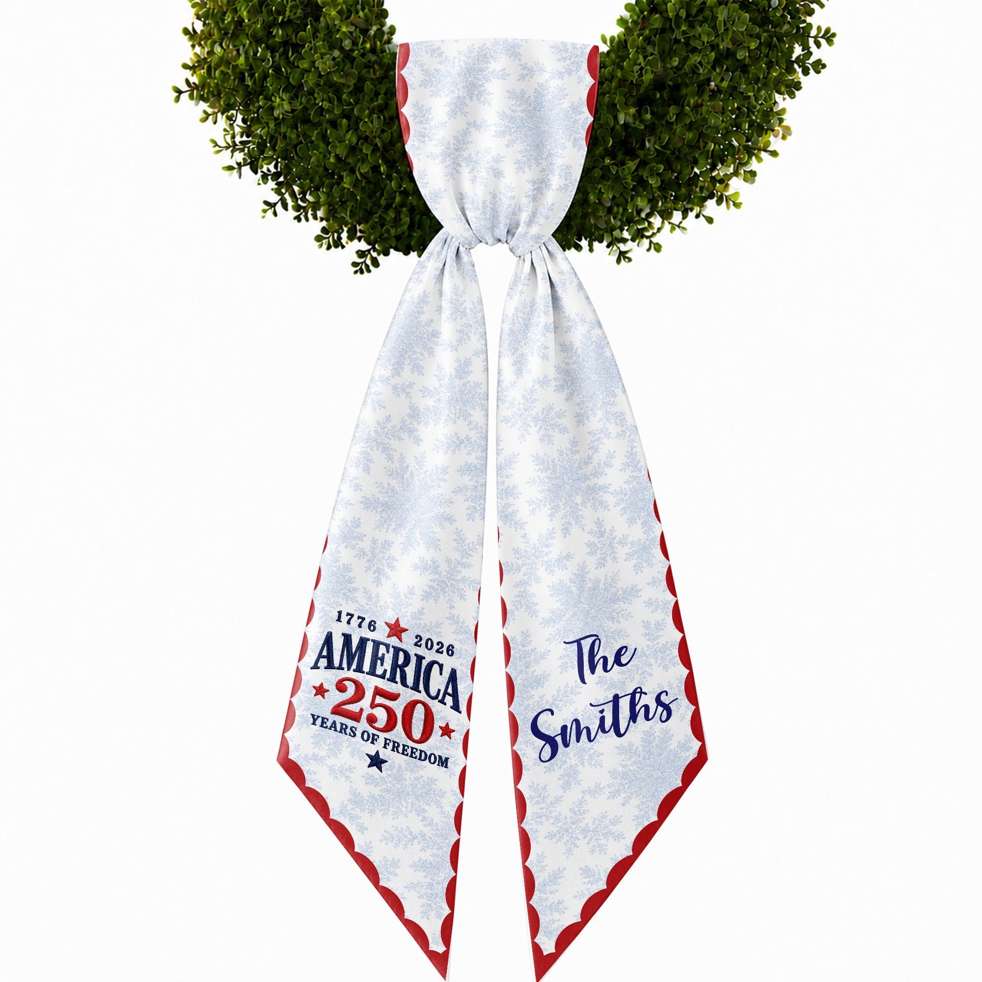Personalized Decorative Sash with American Flag Design for 4th of July Events