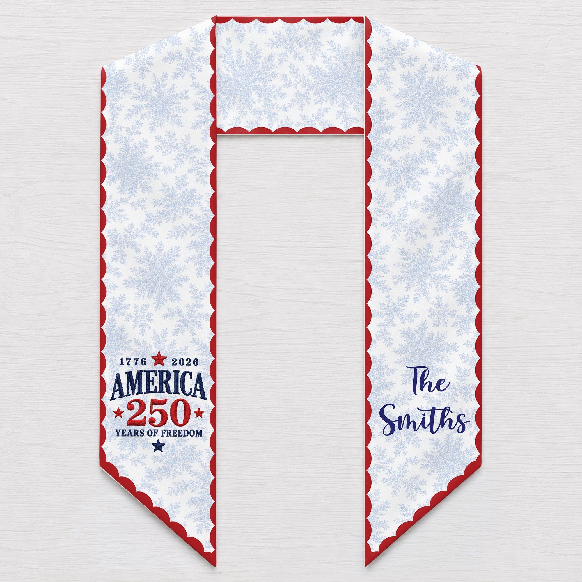 Personalized Decorative Sash with American Flag Design for 4th of July Events