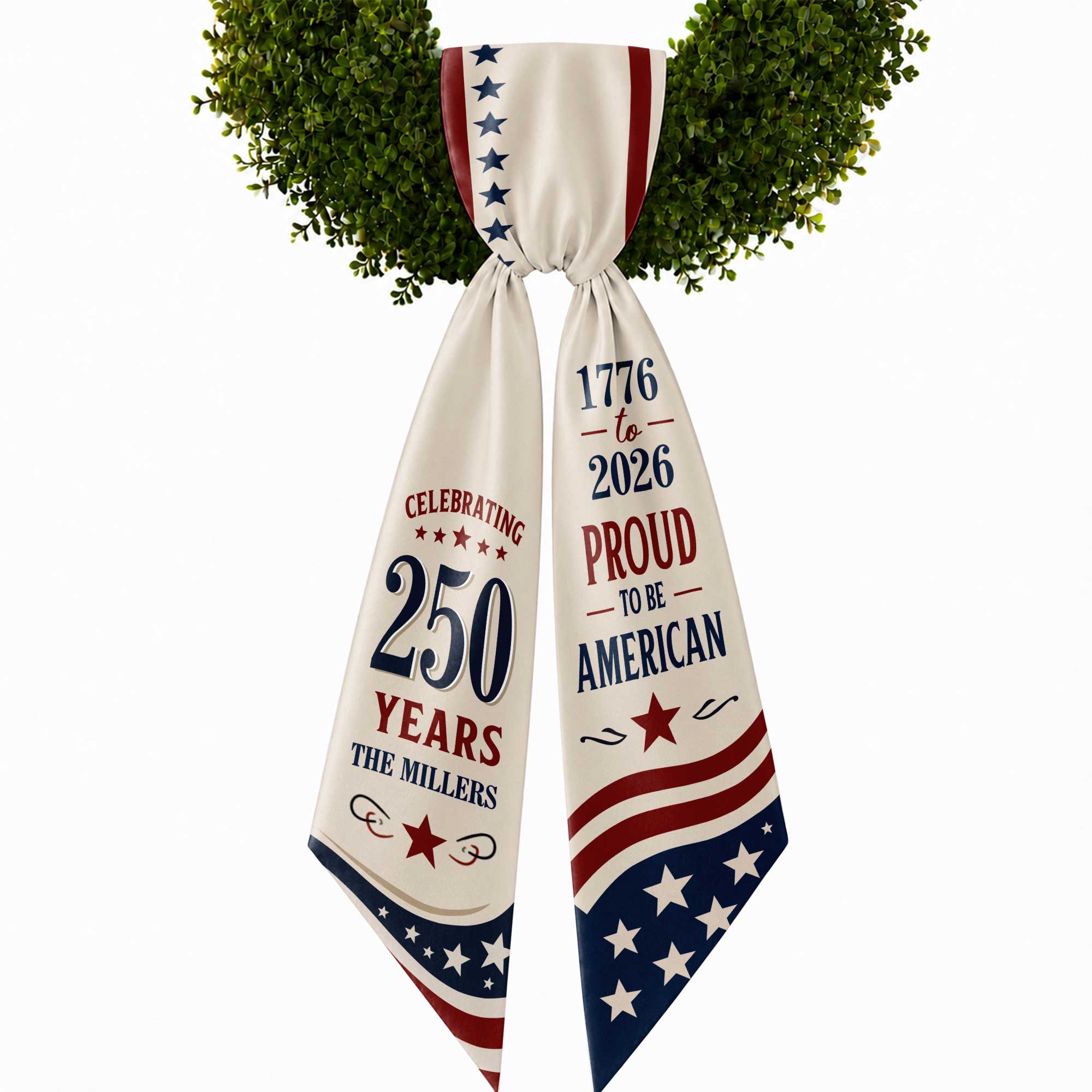 Personalized American Flag Decorative Sash Custom Family Name 4th of July