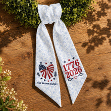 Load image into Gallery viewer, Personalized Independence Day Flag Decorative Sash Custom Family Name 250th Anniversary
