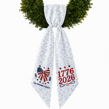 Load image into Gallery viewer, Personalized Independence Day Flag Decorative Sash Custom Family Name 250th Anniversary
