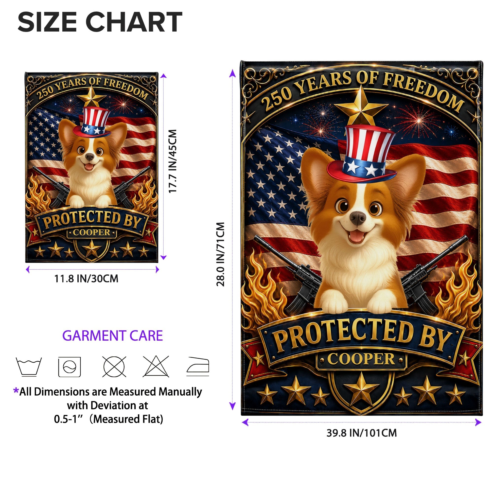 Custom USA Flag with Dog Design - Personalized Garden Flag Gift