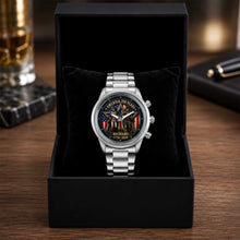Load image into Gallery viewer, Personalized Men's Watch Custom Name American Flag Gift for Dad
