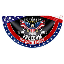Load image into Gallery viewer, Personalized Bald Eagle Non-Pleated Fan Flag Custom Family Name Gift for 4th of July
