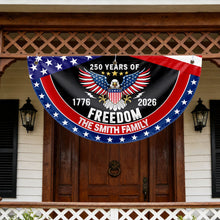 Load image into Gallery viewer, Personalized Bald Eagle Non-Pleated Fan Flag Custom Family Name Gift for 4th of July
