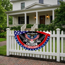 Load image into Gallery viewer, Personalized Bald Eagle Non-Pleated Fan Flag Custom Family Name Gift for 4th of July
