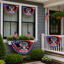 Load image into Gallery viewer, Personalized Bald Eagle Non-Pleated Fan Flag Custom Family Name Gift for 4th of July
