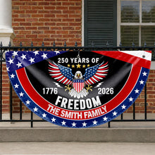 Load image into Gallery viewer, Personalized Bald Eagle Non-Pleated Fan Flag Custom Family Name Gift for 4th of July
