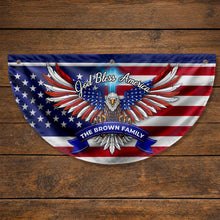 Load image into Gallery viewer, Personalized American Flag Fan Flag Custom Family Name 4th of July Gift
