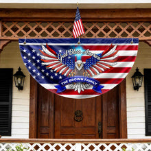 Load image into Gallery viewer, Personalized American Flag Fan Flag Custom Family Name 4th of July Gift
