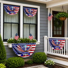 Load image into Gallery viewer, Personalized American Flag Fan Flag Custom Family Name 4th of July Gift
