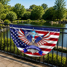 Load image into Gallery viewer, Personalized American Flag Fan Flag Custom Family Name 4th of July Gift
