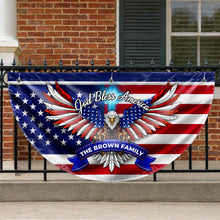 Load image into Gallery viewer, Personalized American Flag Fan Flag Custom Family Name 4th of July Gift
